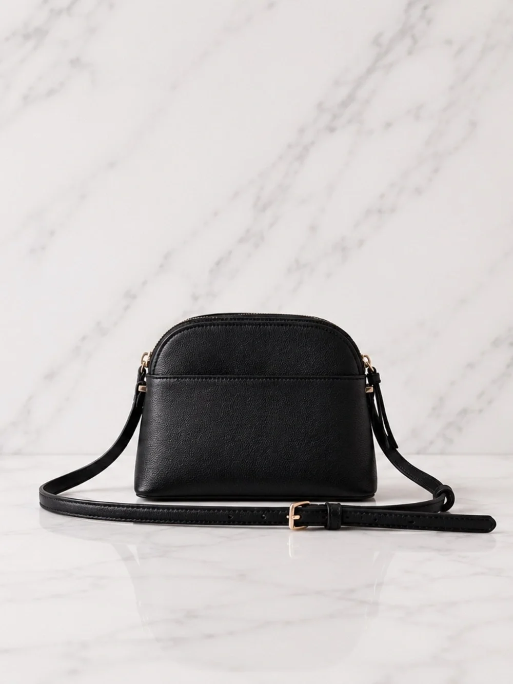 NWOT Kate Spade Peggy Dome Crossbody Black Pebbled Leather Gold Hardware